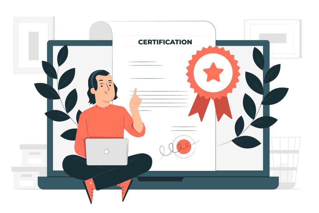 Illustration : diplôme ou certificat obtenu en formation